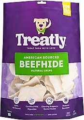 Treatly American Sourced Beefhide Chips Natural Flavor Dog Chews, 32-oz bag