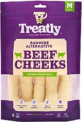 Treatly Cowcheek Rolls 4-in Natural Flavor Dog Chews, 6 count
