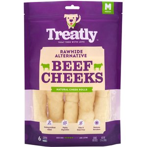 Treatly Cowcheek Rolls 6-in Natural Flavor Dog Chews, 5 count