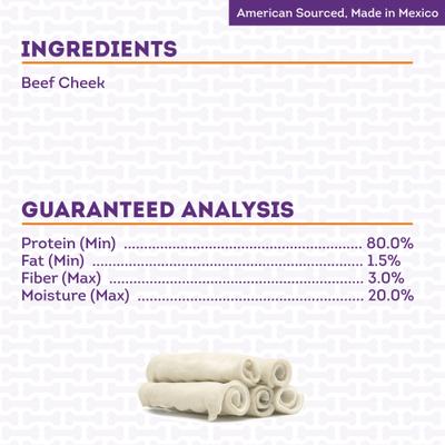 Show full view: Treatly Cowcheek Rolls 6-in Natural Flavor Dog Chews, 5 count slide 6 of 10