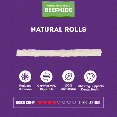 Show full view: Treatly Beefhide Munchy Sticks 5-in Natural Flavor Dog Chews, 40 count slide 5 of 10
