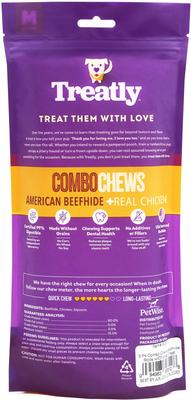 Show full view: Treatly Combo Beefhide Rolls 7-in with Chicken Meat Wrap Dog Chews, 3 count slide 3 of 10