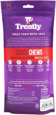 Show full view: Treatly Combo Beefhide Rolls 7-in with Beef Meat Wrap Dog Chews, 3 count slide 3 of 10