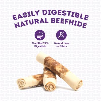 Show full view: Treatly Combo Beefhide Rolls 7-in with Beef Meat Wrap Dog Chews, 3 count slide 8 of 10