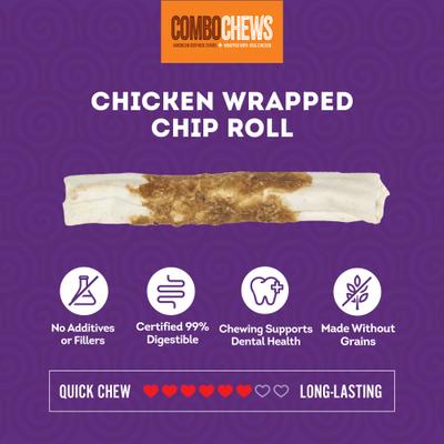 Show full view: Treatly Combo Beefhide Chip Rolls 5-in with Chicken Meat Wrap Dog Chews, 10 count slide 5 of 10