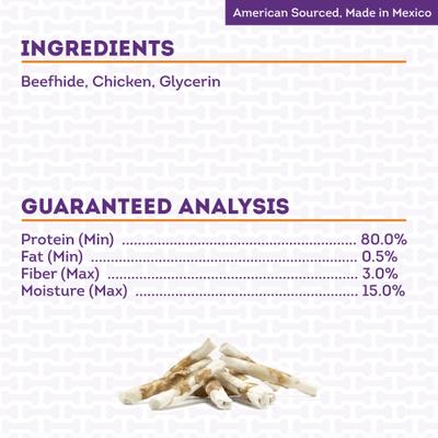 Show full view: Treatly Combo Beefhide Chip Rolls 5-in with Chicken Meat Wrap Dog Chews, 10 count slide 6 of 10