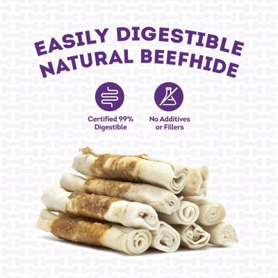 Show full view: Treatly Combo Beefhide Chip Rolls 5-in with Chicken Meat Wrap Dog Chews, 10 count slide 8 of 10