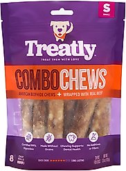 Treatly Combo Beefhide Chip Rolls 5-in with Beef Meat Wrap Dog Chews, 10 count