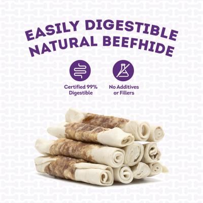 Show full view: Treatly Combo Beefhide Chip Rolls 5-in with Beef Meat Wrap Dog Chews, 10 count slide 8 of 10