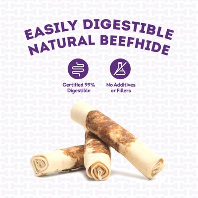 Show full view: Treatly Combo Beefhide Rolls with Pork Meat Wrap Dog Chews, 3 count, Medium slide 8 of 10