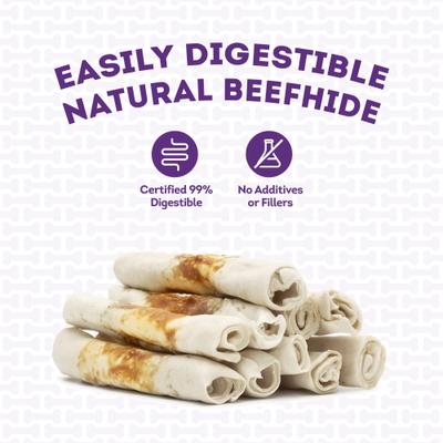 Show full view: Treatly Combo Beefhide Rolls with Pork Meat Wrap Dog Chews, 8 count, Small slide 8 of 10