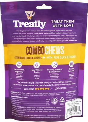 Show full view: Treatly Combo Pork Flavor Rawhide Kabob 5-in with Duck & Chicken Meat Wrap Dog Chews, 18 count slide 3 of 10