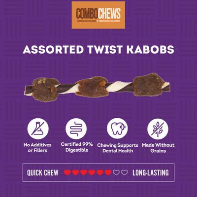 Show full view: Treatly Combo Pork Flavor Rawhide Kabob 5-in with Duck & Chicken Meat Wrap Dog Chews, 18 count slide 5 of 10