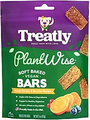 Treatly PlantWise Sweet Potato & Berries Vegan Bars Dog Treats, 5-oz bag