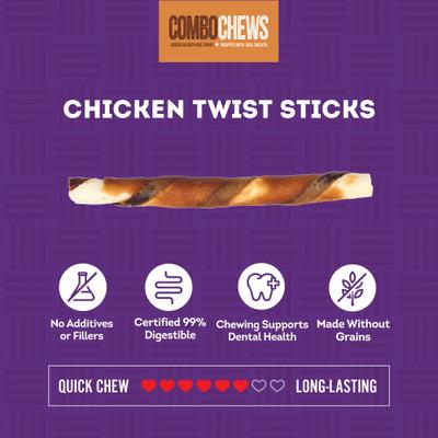 Show full view: Treatly Combo Pork Flavor Rawhide Stick 5-in with Chicken Meat Wrap Dog Chews, 22 count slide 5 of 10
