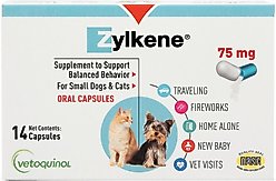 Vetoquinol Zylkene 75-mg Capsules Calming Supplement for Small Dogs & Cats, 14 count slide 1 of 2