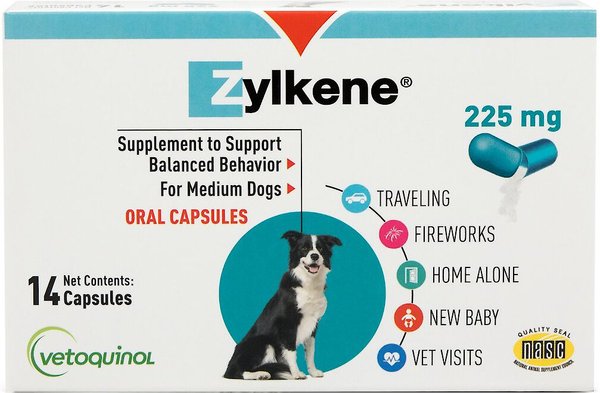 Vetoquinol Zylkene Capsules Calming Supplement for Dogs, 14 count slide 1 of 5