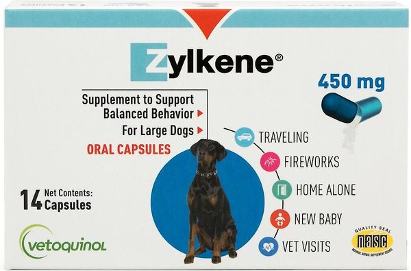 Vetoquinol Zylkene Capsules Calming Supplement for Dogs, 14 count slide 1 of 5