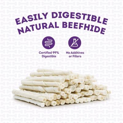 Show full view: Treatly Beefhide Twist Sticks 5-in Natural Flavor Dog Chews, 1-lb bag slide 8 of 10
