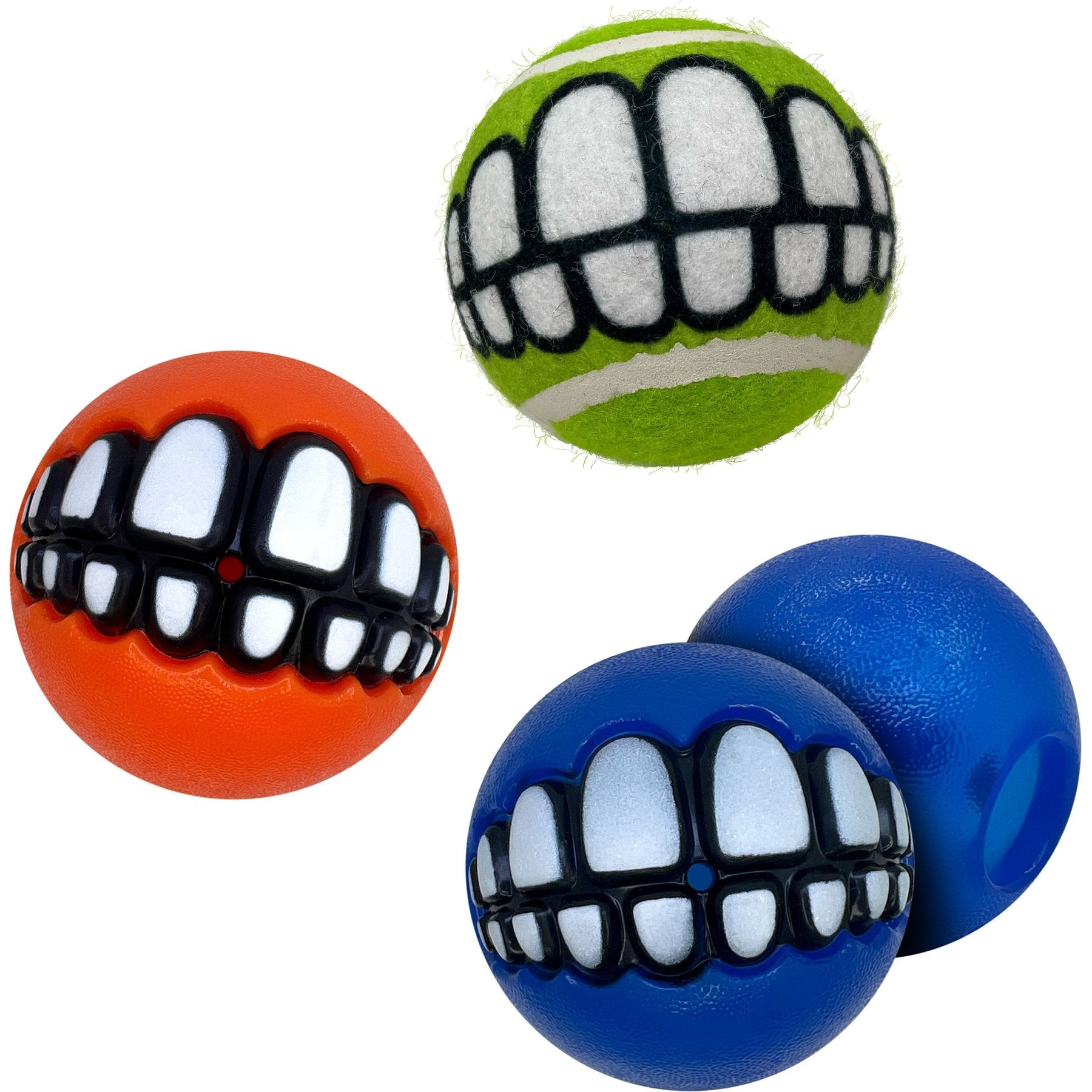 KONG Grinz by Rogz Variety Dog Ball Toy, Assorted, Small, 3 count
