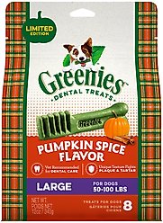 Greenies Pumpkin Spice Flavor Dental Dog Treats, Large, 8 count