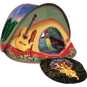KONG Play Spaces Glamping Tent Cat Tunnels with Catnip Toy, Multicolor