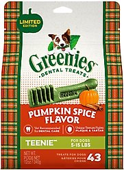 Greenies Pumpkin Spice Flavor Dental Dog Treats, Teenie, 43 count