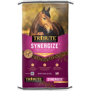 Tribute Equine Nutrition Synergize High Fat Low Sugar & Starch Horse Feed, 50-lb bag