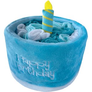 fouFIT Hide 'n Seek Snuffle Ring Plush Dog Toy, Blue/Grey