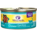 Wellness Natural Grain-Free Gravies Tuna Dinner Canned Cat Food, 3-oz, case of 12