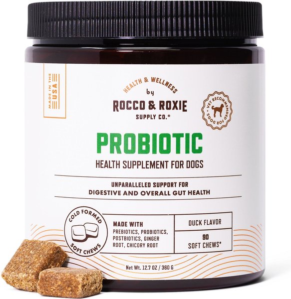 Rocco & Roxie Supply Co. Duck Flavored Chew Digestive Aid for Dogs, 90 count