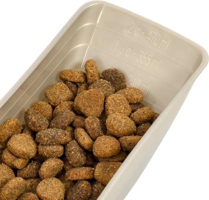 Show full view: IRIS 3-Piece WeatherPro Airtight Stackable Dog, Cat & Bird Food Storage Container Combo with Scoop & Treat Box, Clear/Gray, 54-lb slide 9 of 11