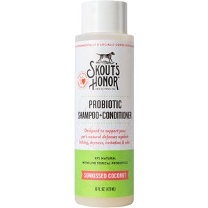 Skout's Honor Natural Probiotic Dog & Cat Shampoo + Conditioner, Sunkissed Coconut Scent, 16-fl oz bottle
