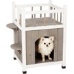 TRIXIE Outdoor Wooden Pet Home with Balcony, Gray/White