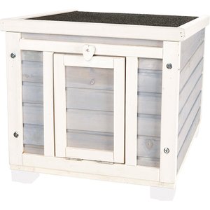 TRIXIE Outdoor Wooden Cat House, White