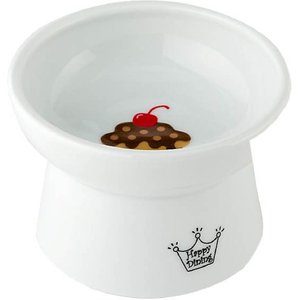 Necoichi Ceramic Elevated Dog & Cat Food Bowl, Cupcake, 1-cup