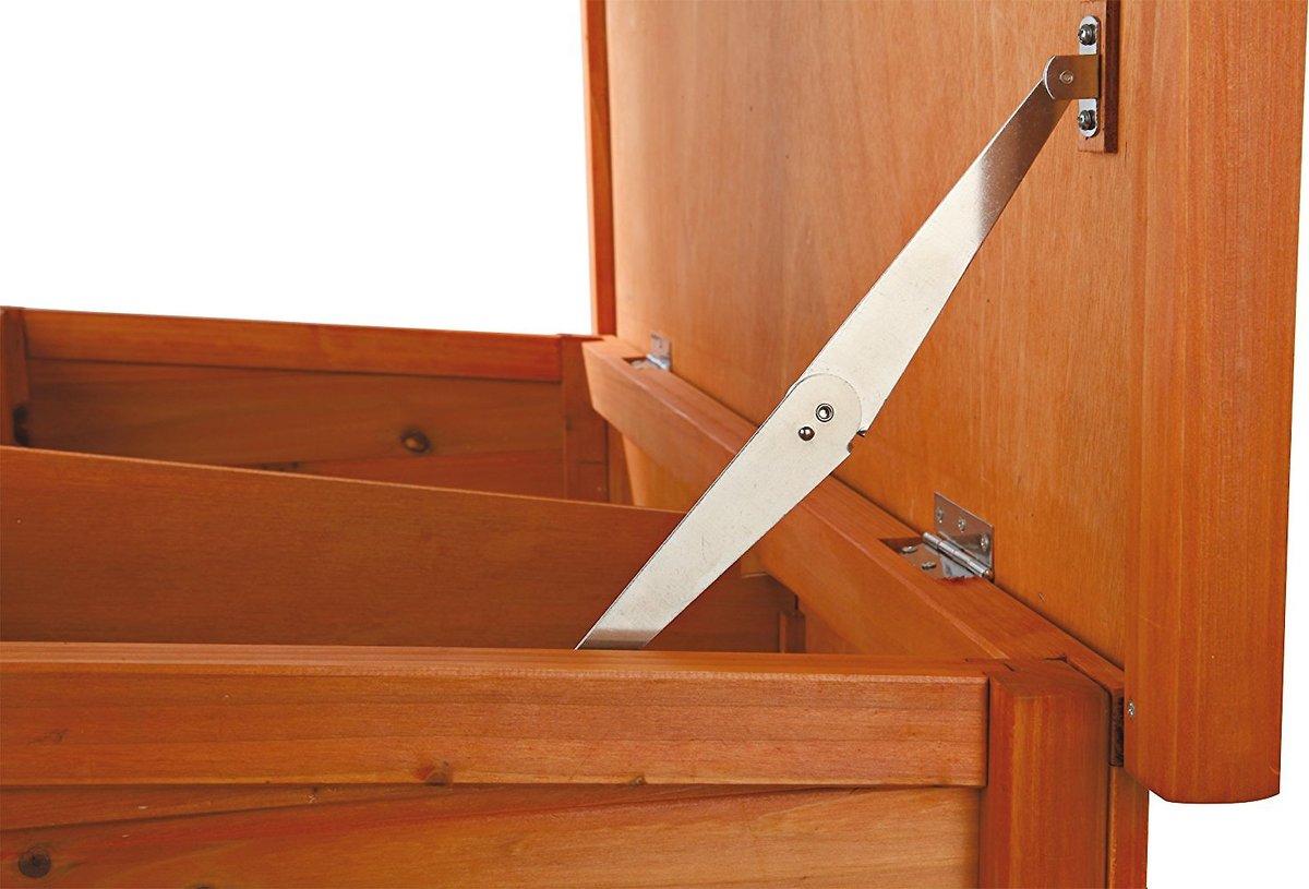 TRIXIE Natura Rabbit Hutch with Sloped Roof, Glazed Pine, Small