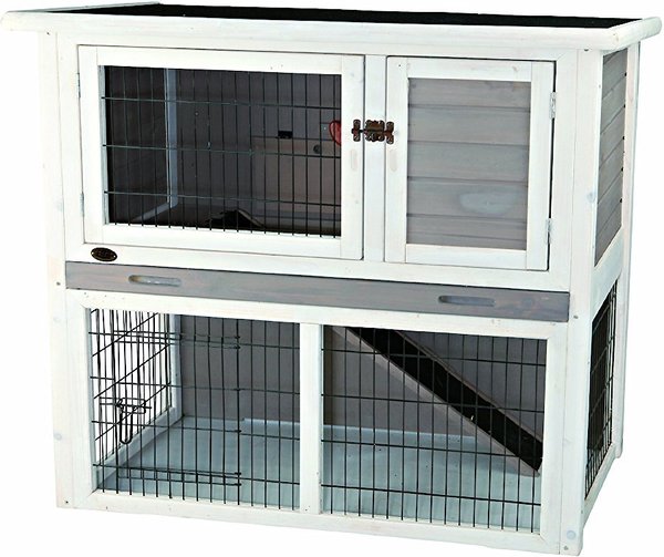 TRIXIE Natura Rabbit Hutch with Sloped Roof, Gray, Medium slide 1 of 6