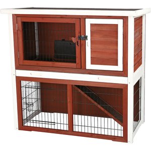 TRIXIE Natura Rabbit Hutch With Sloped Roof, Brown/White, Medium