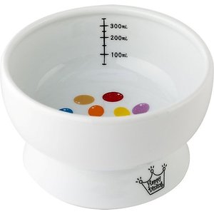 Necoichi Ceramic Elevated Cat Water Bowl, Jellybean Print, 12.2-oz
