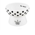 Necoichi Ceramic Elevated Dog & Cat Food Bowl, Polka Dot, 0.5-cup