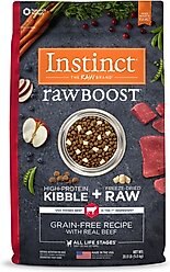 Instinct Raw Boost Grain-Free Recipe with Real Beef & Freeze-Dried Raw Pieces Dry Dog Food, 20-lb bag