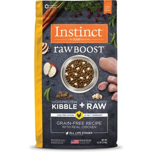Instinct Raw Boost Grain-Free Recipe with Real Chicken & Freeze-Dried Raw Pieces Dry Dog Food, 4-lb bag