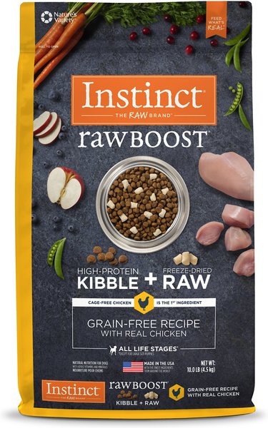 Instinct Raw Boost Grain-Free Recipe with Real Chicken & Freeze-Dried Raw Pieces Dry Dog Food, 10-lb bag slide 1 of 11