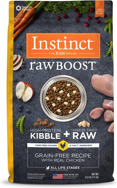 Instinct Raw Boost Grain-Free Recipe with Real Chicken & Freeze-Dried Raw Pieces Dry Dog Food, 21-lb bag slide 1 of 11