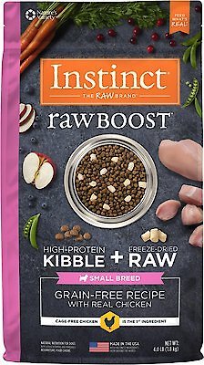 Instinct Raw Boost Small Breed Grain-Free Recipe with Real Chicken & Freeze-Dried Raw Pieces Dry Dog Food, 4-lb bag slide 1 of 10