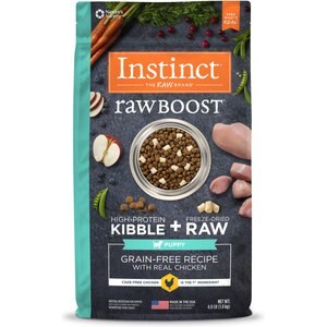 Instinct Raw Boost Puppy Grain-Free Recipe with Real Chicken & Freeze-Dried Raw Pieces Dry Dog Food, 4-lb bag