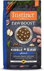 Instinct Raw Boost Senior Grain-Free Recipe with Real Chicken & Freeze-Dried Raw Pieces Dry Dog Food, 4-lb bag