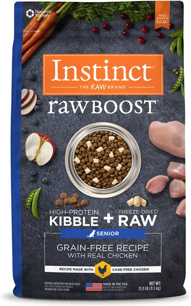 Instinct Raw Boost Senior Grain-Free Recipe with Real Chicken & Freeze-Dried Raw Pieces Dry Dog Food, 21-lb bag slide 1 of 11