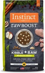 Instinct Raw Boost Healthy Weight Grain-Free Chicken & Freeze-Dried Raw Pieces Recipe Dry Dog Food, 20-lb bag